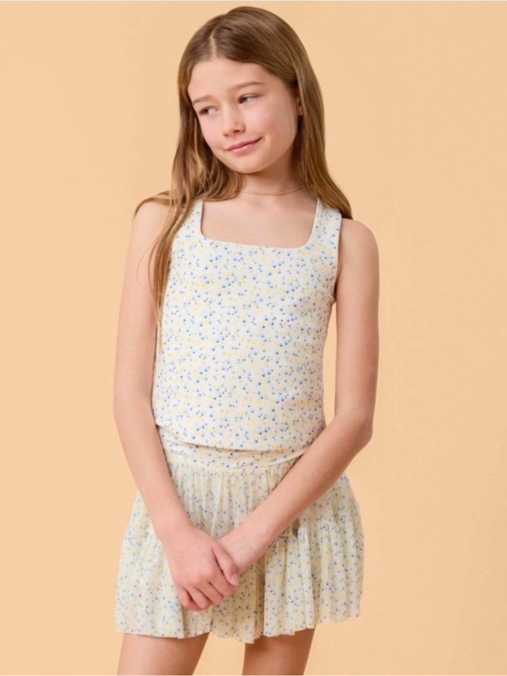 Blogilates Girls' Mommy and Me Ruffle Tank Top